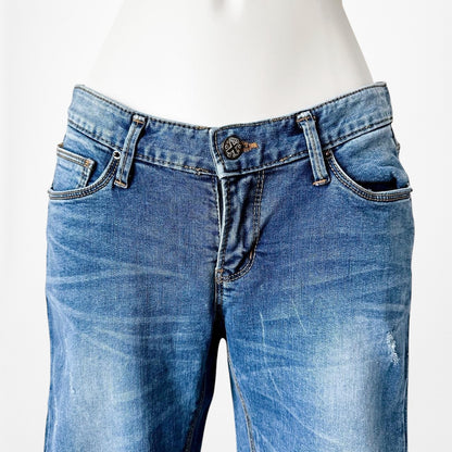 X Jeans Style Ripped Knee Distressed Mid Rise Skinny Denim Jeans Size XXS/XS