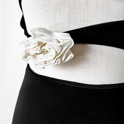 White Fox Boutique Black White Cutout Floral Applique Mini Bodycon Dress Size XS