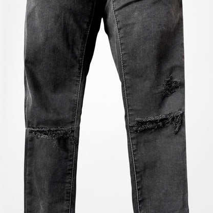 Topshop Dark Gray Faded Wash High Waisted Ripped Knee Skinny Jeans Size XS