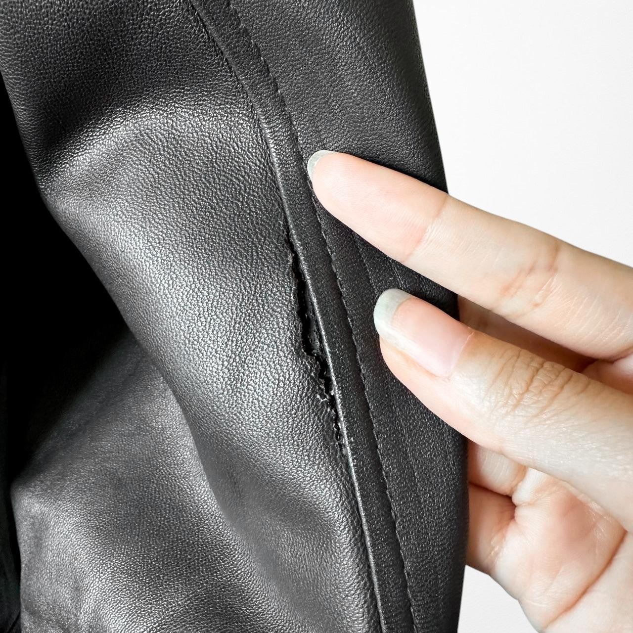 Vintage Y2K Brown Genuine Leather Peacoat Style Long Jacket Coat Size L