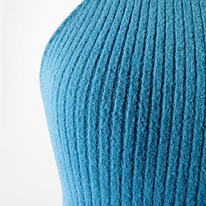 Zara Blue Turtleneck Ribbed Knit Knee Length Bodycon Sweater Dress Size XS/S