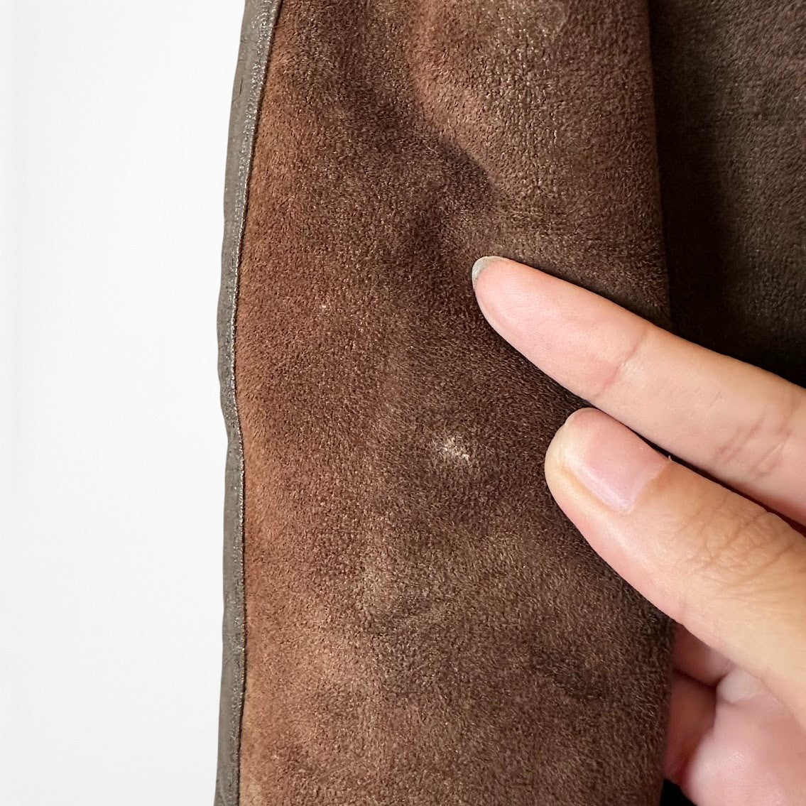 Vintage Y2K Kenneth Cole Brown Shearling Faux Fur Lined Suede Teddy Coat Size M