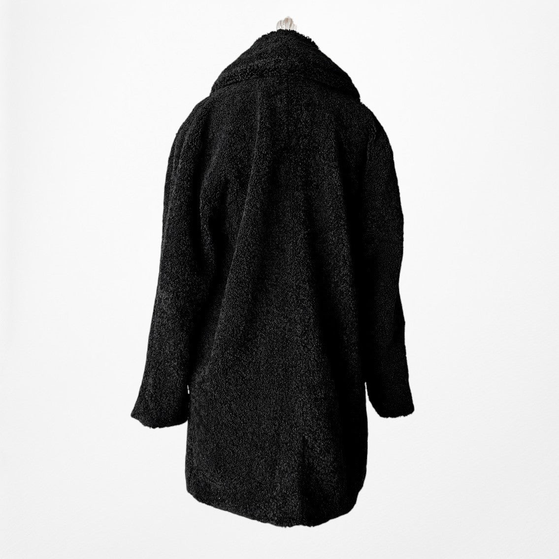 Vintage Y2K Black Faux Fur Oversized Fit Teddy Style Coat Jacket Size S