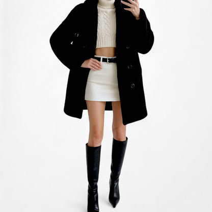 Vintage Y2K Black Faux Fur Oversized Fit Teddy Style Coat Jacket Size S