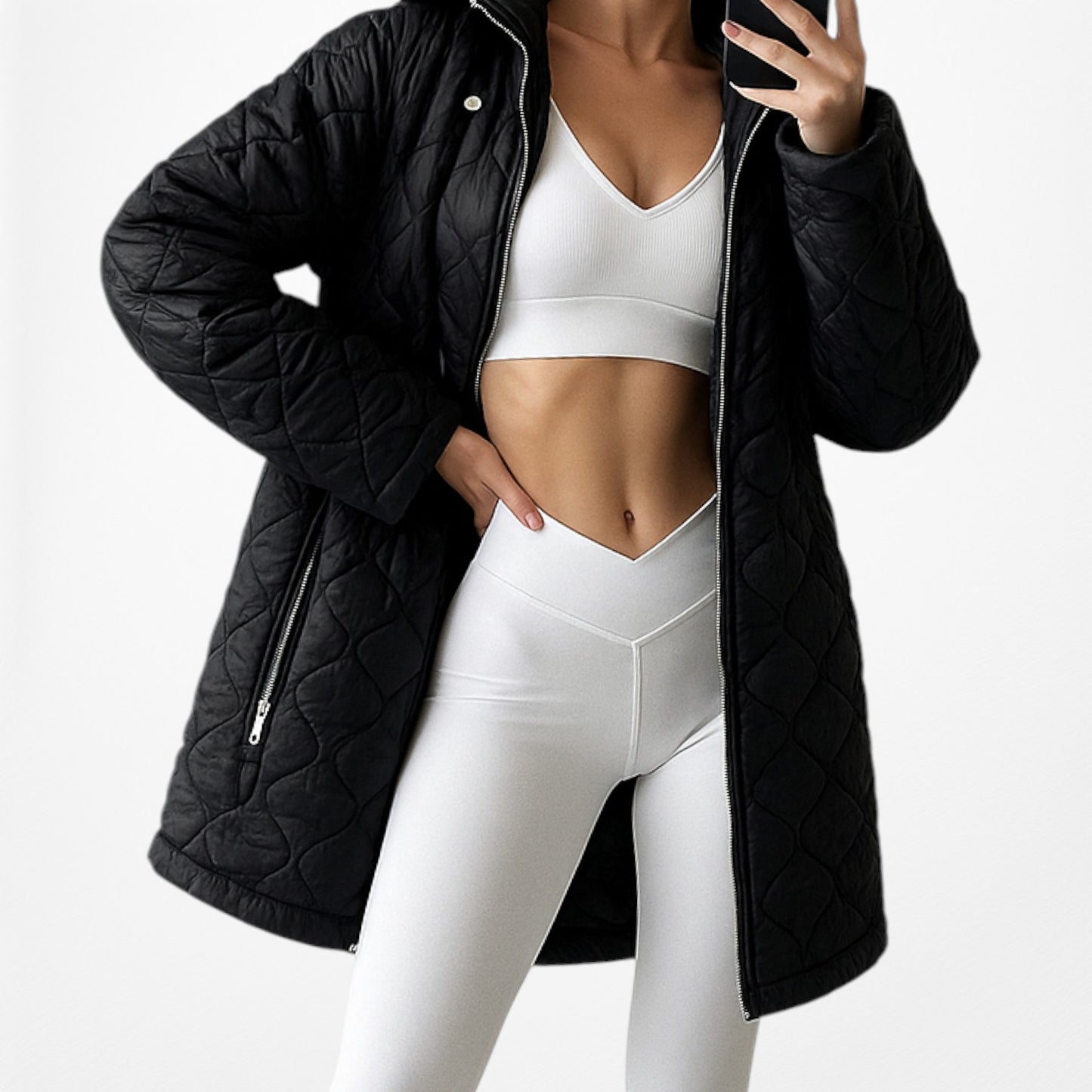 Vintage Y2K Black Oversized Fit Puffer Jacket Casual Hoodie Size XS/S