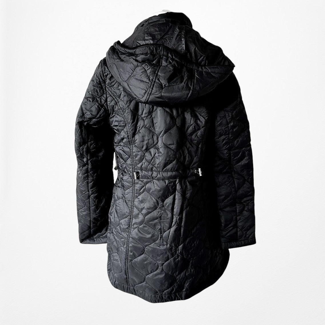 Vintage Y2K Black Oversized Fit Puffer Jacket Casual Hoodie Size XS/S