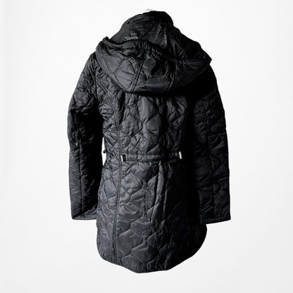 Vintage Y2K Black Oversized Fit Puffer Jacket Casual Hoodie Size XS/S