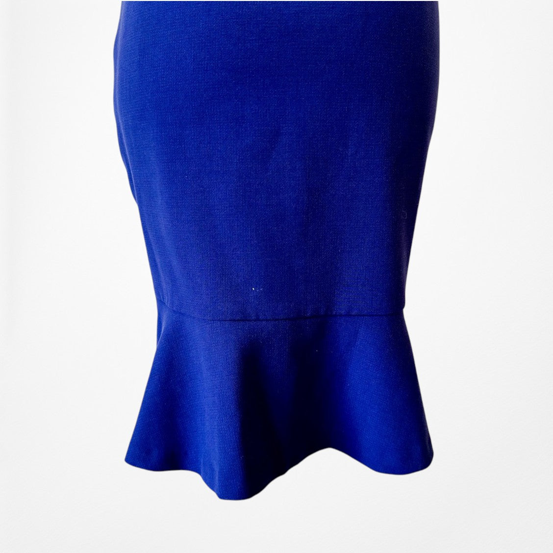 Vintage Y2K Blue Sleeveless Ruffle Knee Length Bodycon Cocktail Dress Size M