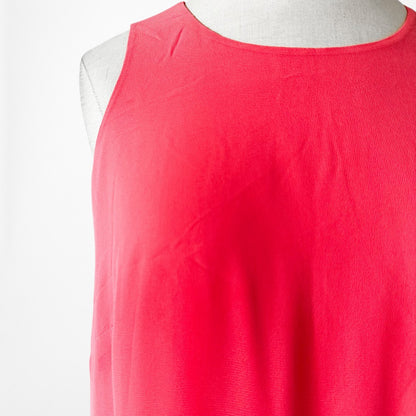 Vintage Y2K Pink Sleeveless Knee Length Pleated Cocktail Shift Dress Size M