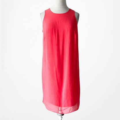 Vintage Y2K Pink Sleeveless Knee Length Pleated Cocktail Shift Dress Size M