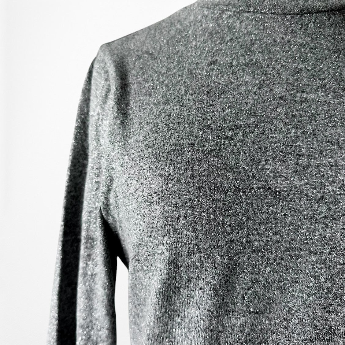 Vintage Y2K Gray Knit Long Bell Sleeve Mock Neck Knee Length Dress Size M