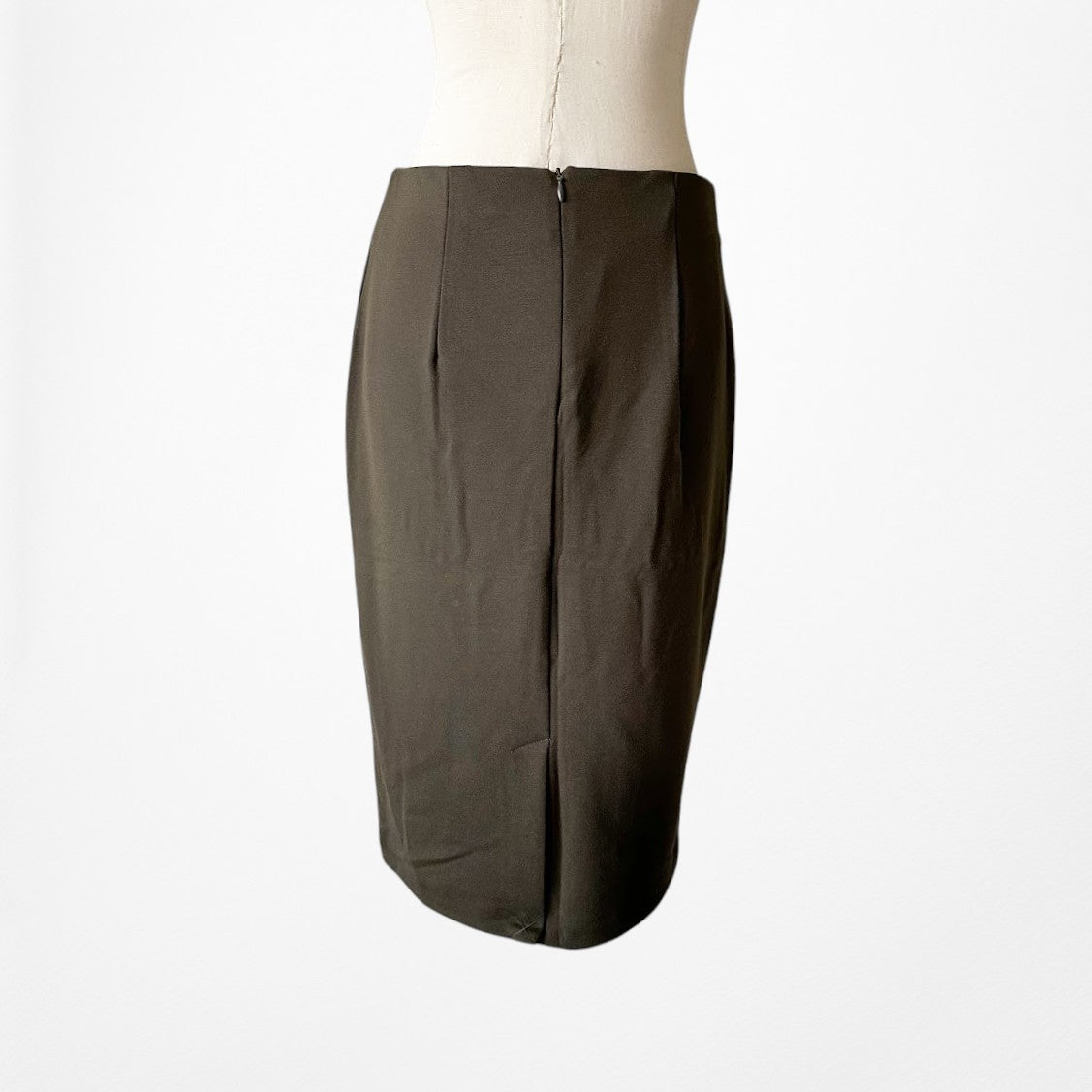 Vintage Y2K Camo Green Knee Length Knit Bodycon Straight Pencil Skirt Size S/M