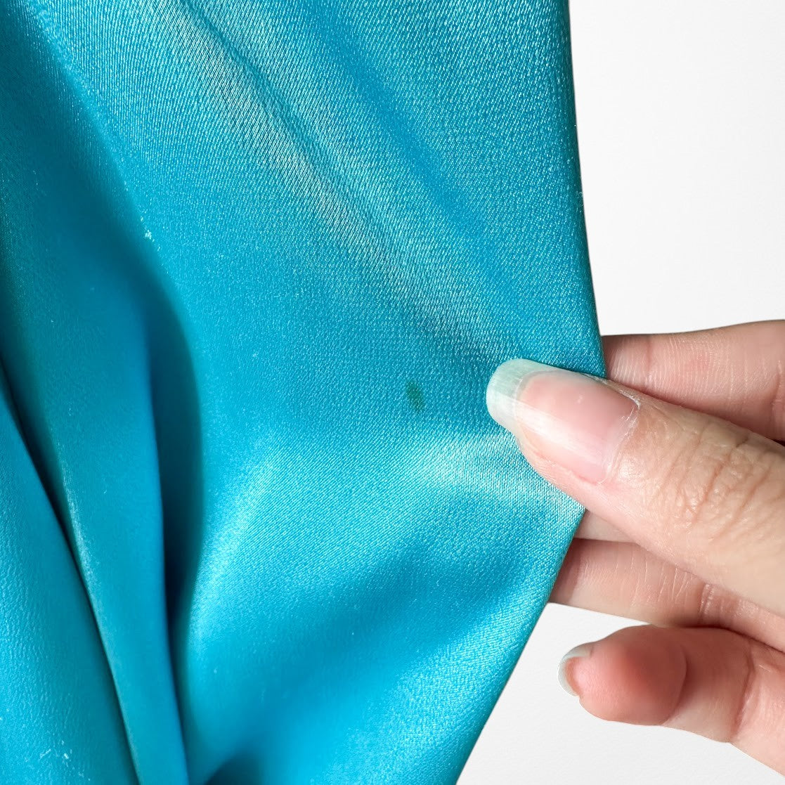 Vintage Y2K Blue Strapless Satin Pleated Flared Maxi Prom Dress W/ Shawl Size M