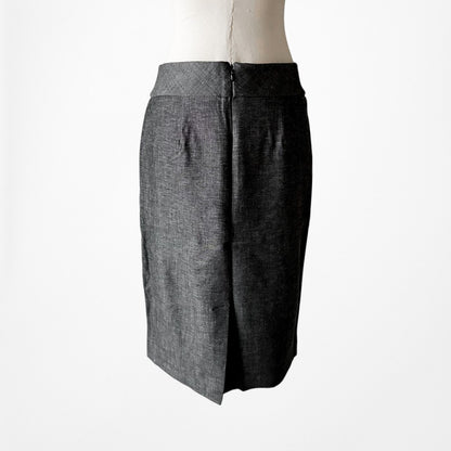 Vintage Y2K Gray Knee Length Bodycon Pencil Straight Skirt Size S/M