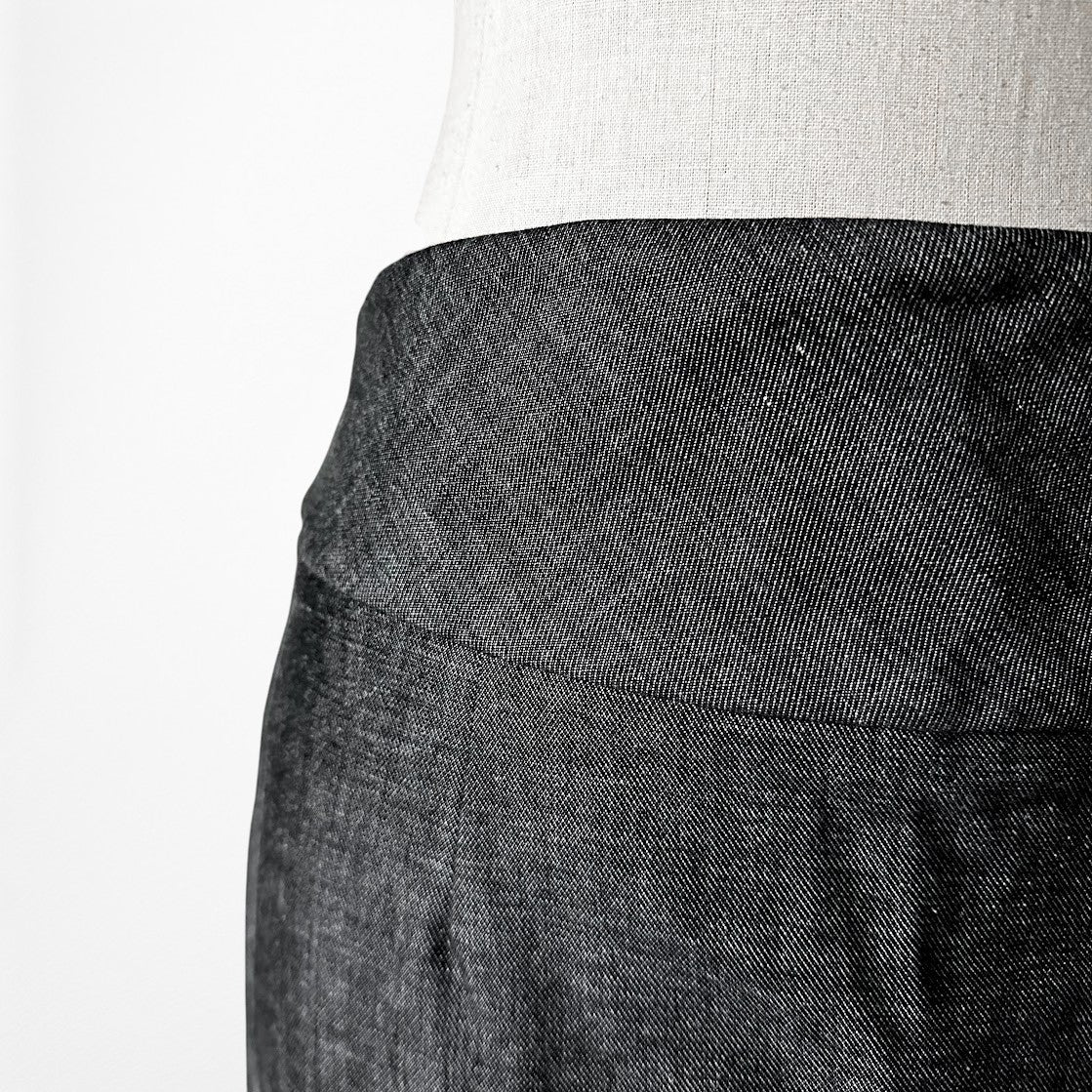 Vintage Y2K Gray Knee Length Bodycon Pencil Straight Skirt Size S/M