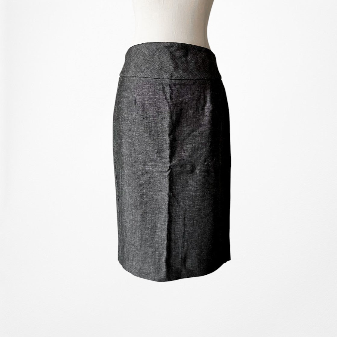 Vintage Y2K Gray Knee Length Bodycon Pencil Straight Skirt Size S/M