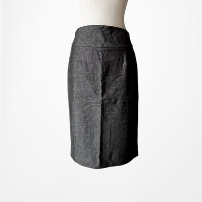 Vintage Y2K Gray Knee Length Bodycon Pencil Straight Skirt Size S/M