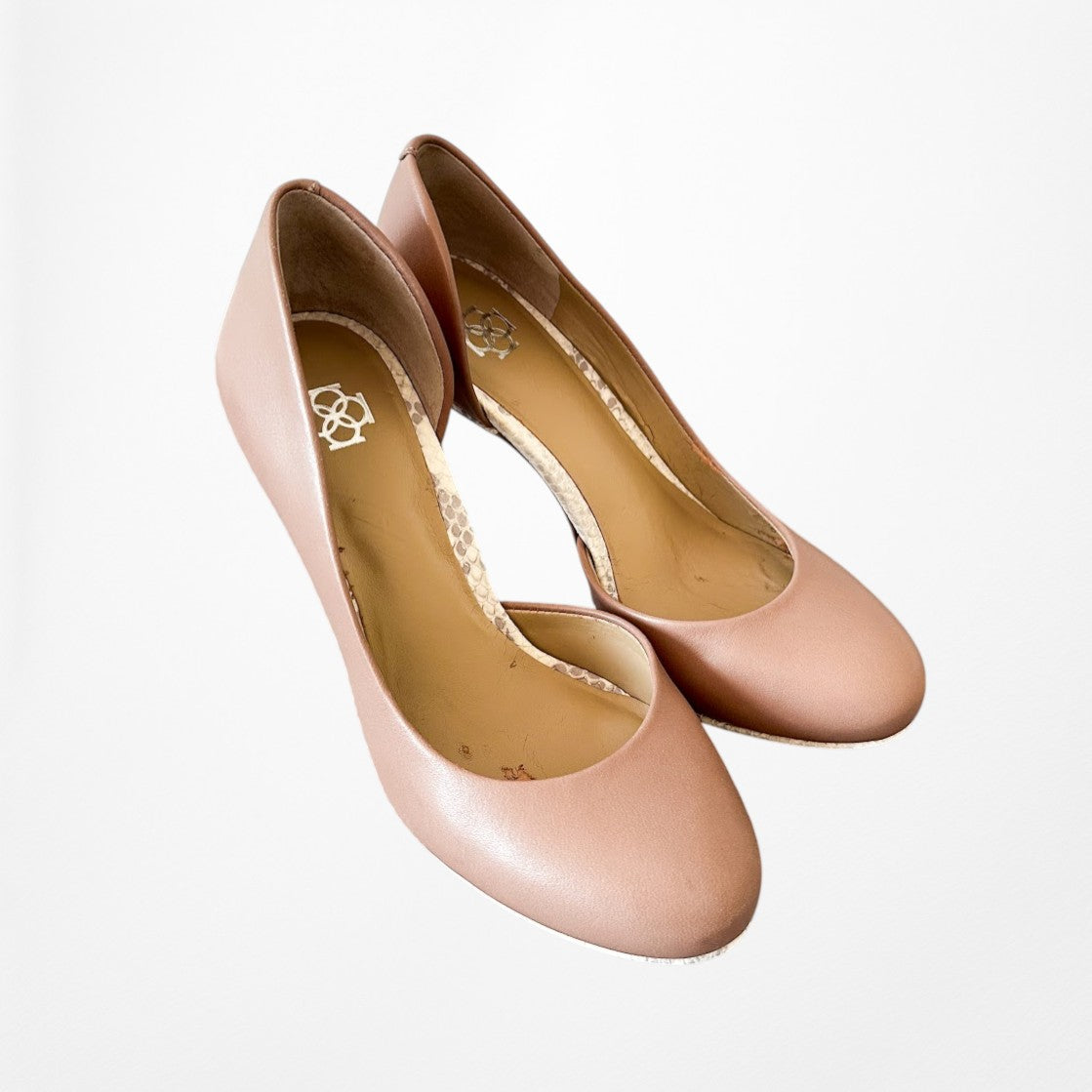 Vintage Y2K Brown Faux Leather Round Toe Snake Print Stiletto Pump Heels Size 6