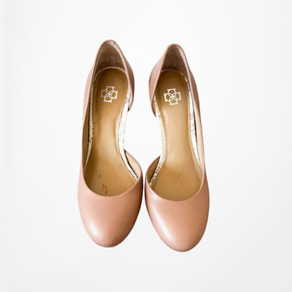 Vintage Y2K Brown Faux Leather Round Toe Snake Print Stiletto Pump Heels Size 6