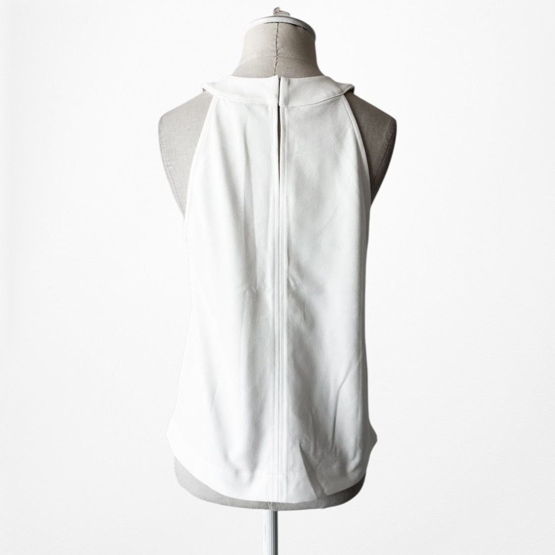 Vintage Y2K 90s White Halter Keyhole Neck Sleeveless Tank Top Blouse Size S/M