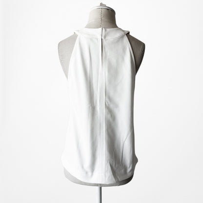 Vintage Y2K 90s White Halter Keyhole Neck Sleeveless Tank Top Blouse Size S/M