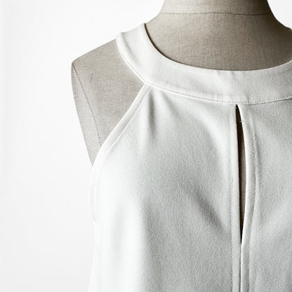 Vintage Y2K 90s White Halter Keyhole Neck Sleeveless Tank Top Blouse Size S/M