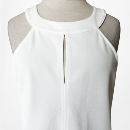 Vintage Y2K 90s White Halter Keyhole Neck Sleeveless Tank Top Blouse Size S/M