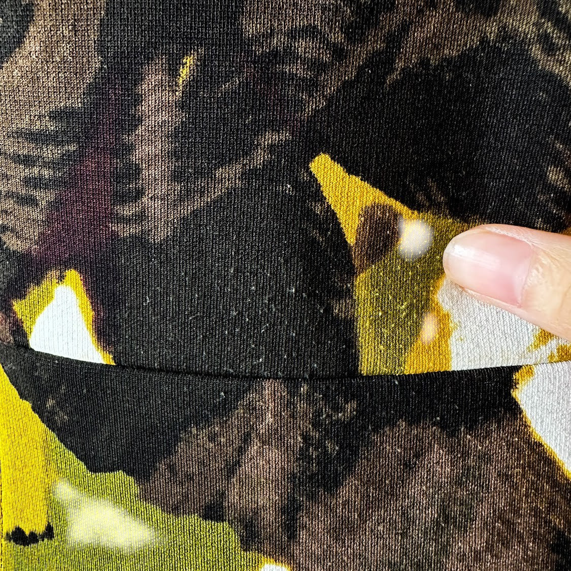 Vintage Y2K 90s Yellow Geometric Print Sleeveless Knit Knee Length Dress Size S