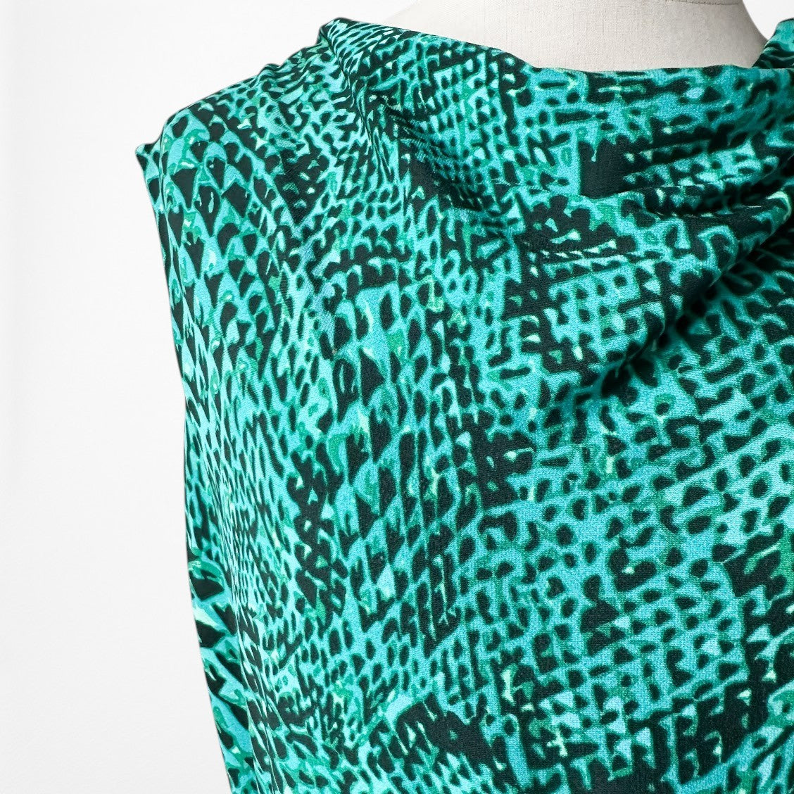 Vintage Y2K Sleeveless Green Purple Ombre Belted Knee Length Knit Dress Size S/M