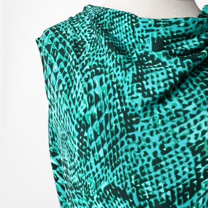 Vintage Y2K Sleeveless Green Purple Ombre Belted Knee Length Knit Dress Size S/M