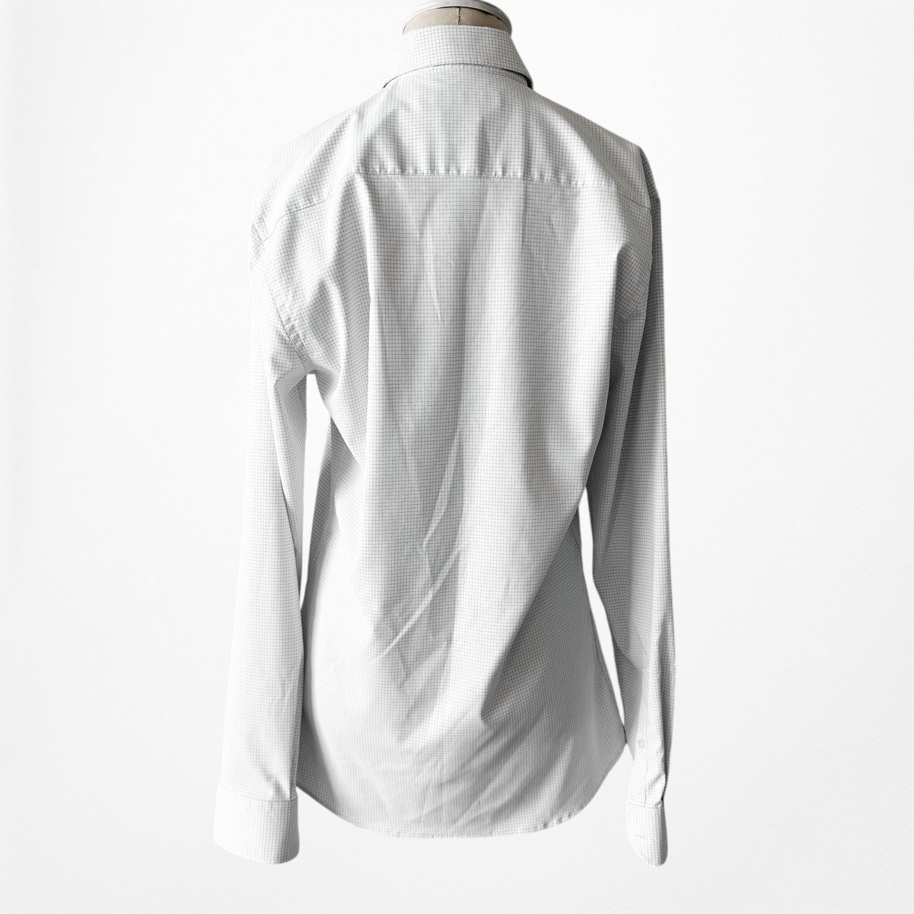 Zara Blue White Checkered Print Button Down Shirt Size S