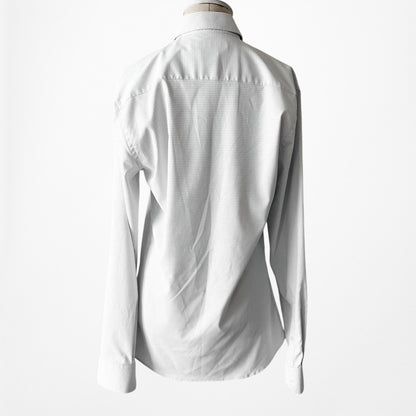 Zara Blue White Checkered Print Button Down Shirt Size S