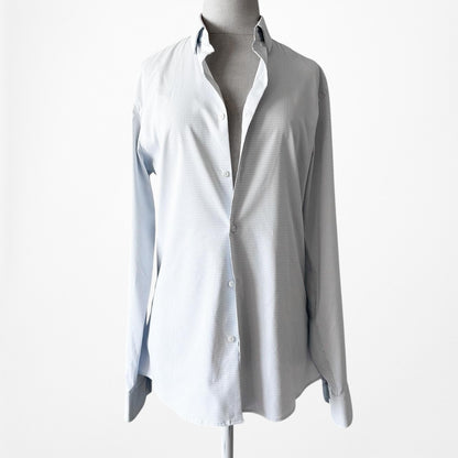 Zara Blue White Checkered Print Button Down Shirt Size S