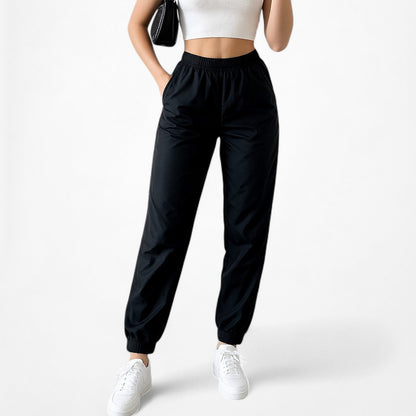 Vintage Y2K Black High Waisted Sweatpants Jogger Casual Crop Pants Size XS