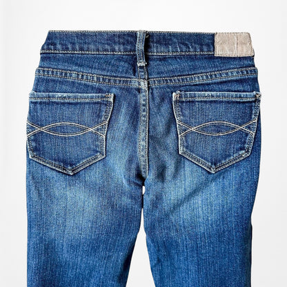 Vintage Y2K Abercrombie Dark Wash Low Rise Slim Straight Cut Denim Jeans Size XS