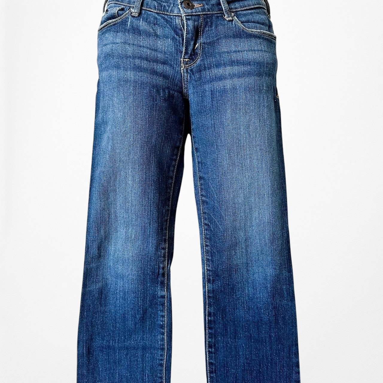 Vintage Y2K Abercrombie Dark Wash Low Rise Slim Straight Cut Denim Jeans Size XS