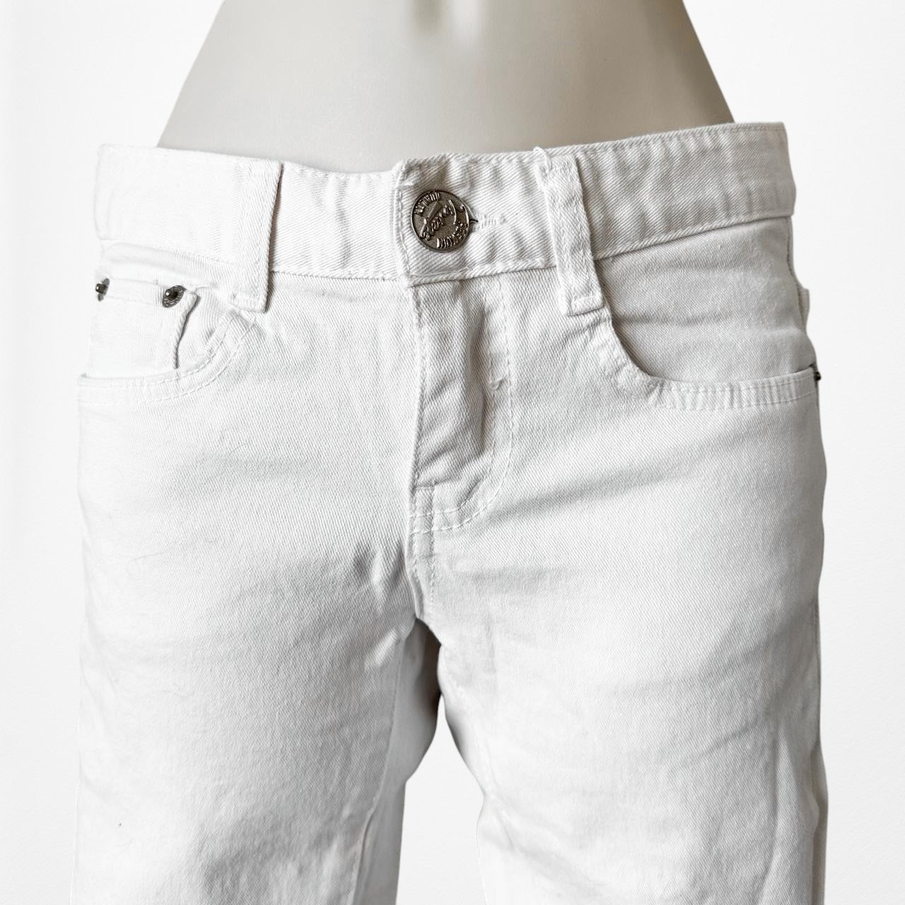 Vintage Y2K White Low Rise Skinny Denim Jeans Size XS