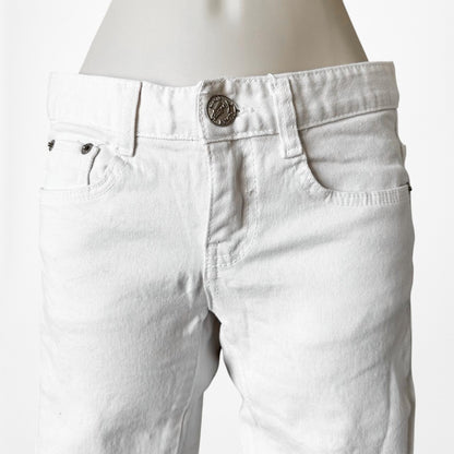 Vintage Y2K White Low Rise Skinny Denim Jeans Size XS