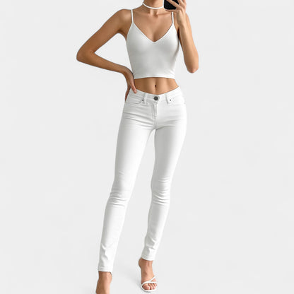 Vintage Y2K White Low Rise Skinny Denim Jeans Size XS