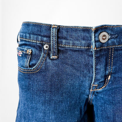 Hollister Dark Blue Wash Low Rise Slim Straight Cut Denim Jeans Size 1S/XS