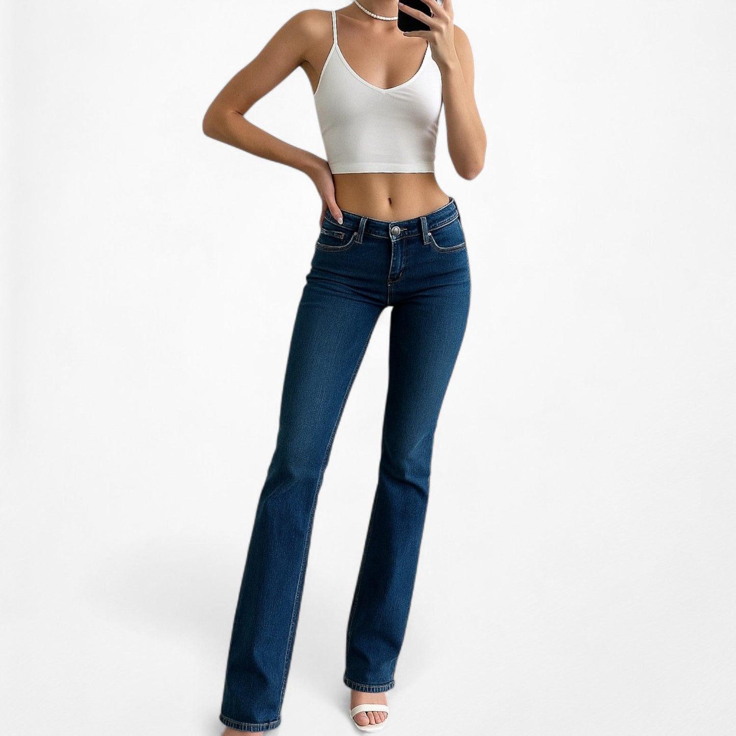 Hollister Dark Blue Wash Low Rise Slim Straight Cut Denim Jeans Size 1S/XS