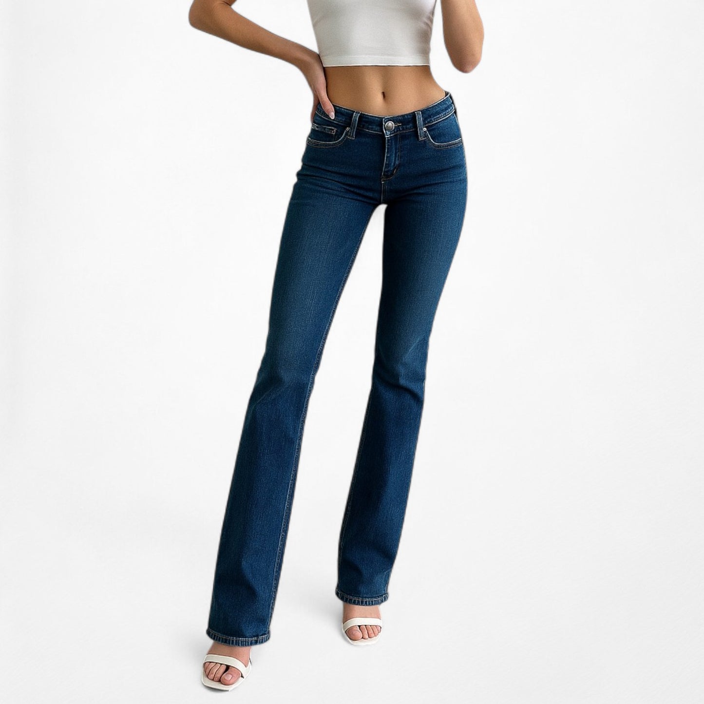 Hollister Dark Blue Wash Low Rise Slim Straight Cut Denim Jeans Size 1S/XS