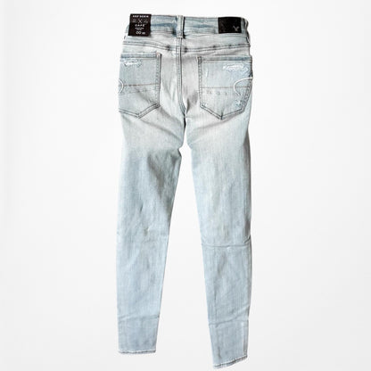 American Eagle Outfitters Light Wash Distressed Ripped Knees Skinny Jeans 00S
