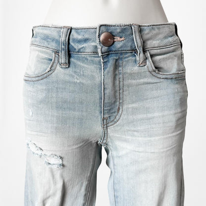 American Eagle Outfitters Light Wash Distressed Ripped Knees Skinny Jeans 00S
