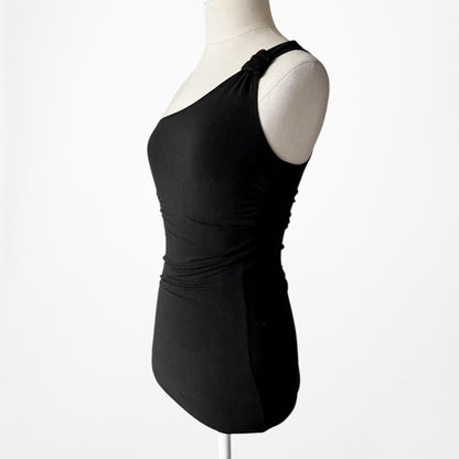 Vintage Y2K Arden B Black One Shoulder Fitted Knit Top Size XS/S