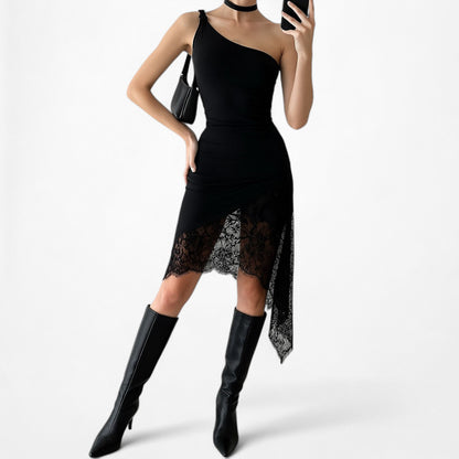 Vintage Y2K Arden B Black One Shoulder Fitted Knit Top Size XS/S