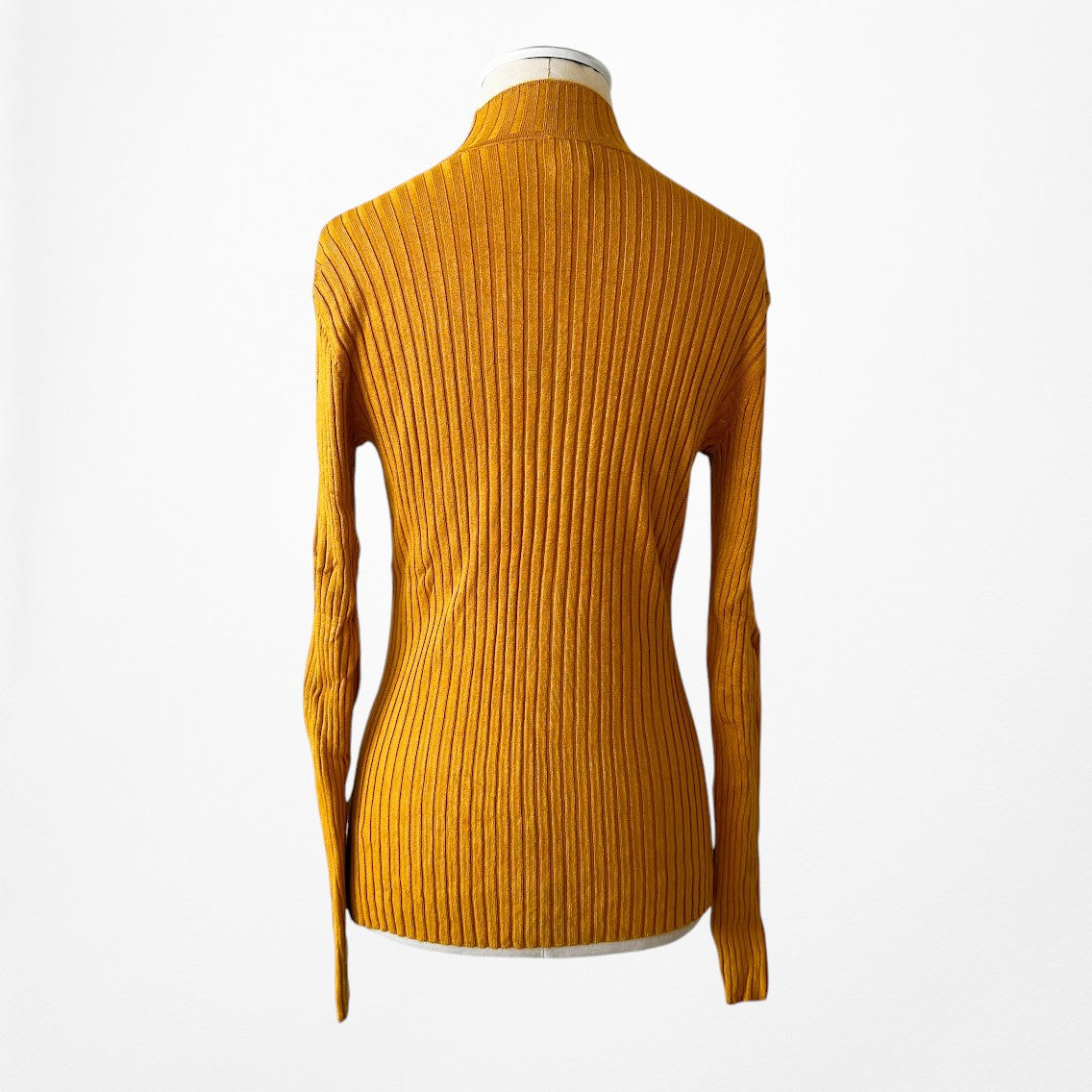 H&M Yellow Ribbed Knit Long Sleeve Turtleneck Mock Neck Sweater Top Size S