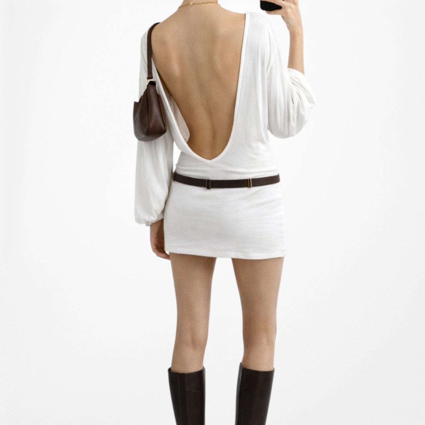 Vintage Y2K Off White Knit Puffy Long Sleeve Bodysuit Top Size XS/S