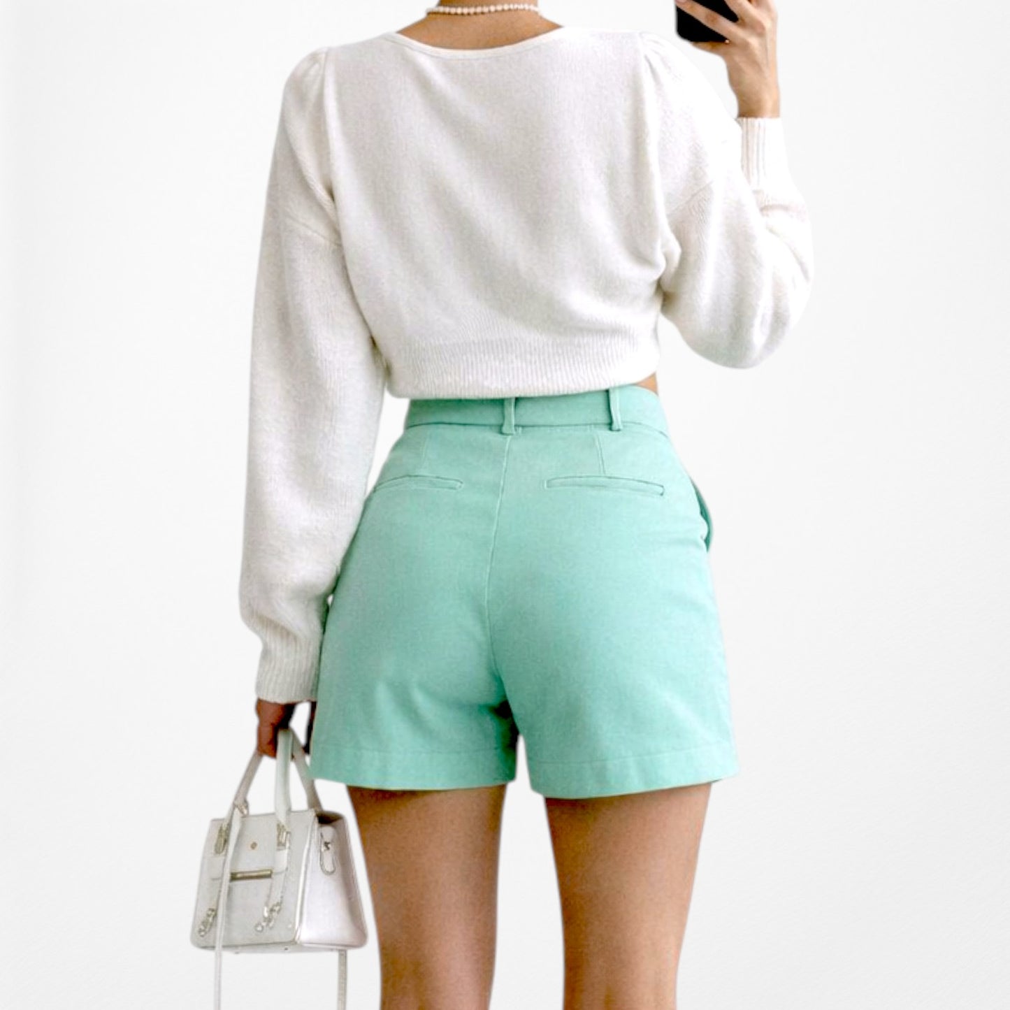 Zara Bright Blue High Waisted Buttoned Front Casual Shorts Size XS