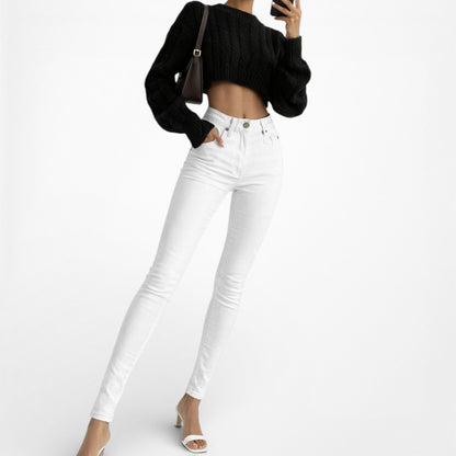 Vintage Y2K White Low Rise Skinny Denim Jeans Size XS